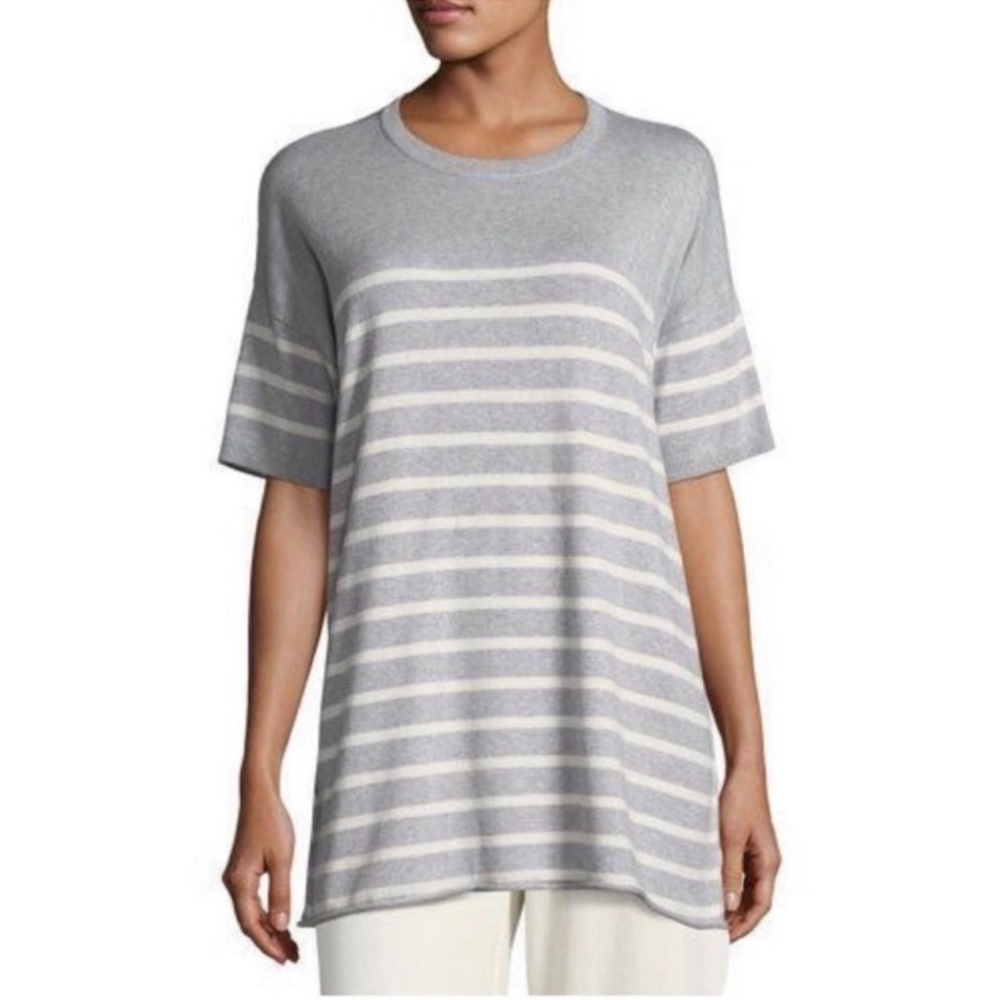 Eileen Fisher Women's Striped Organic Peruvian Tunic Top Large